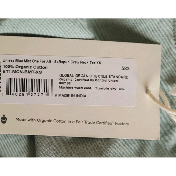 PACT 100% Organic Cotton Green Softspun Tee Tunic Size Xsmall Short Sleeve Nwt - Picture 6 of 7